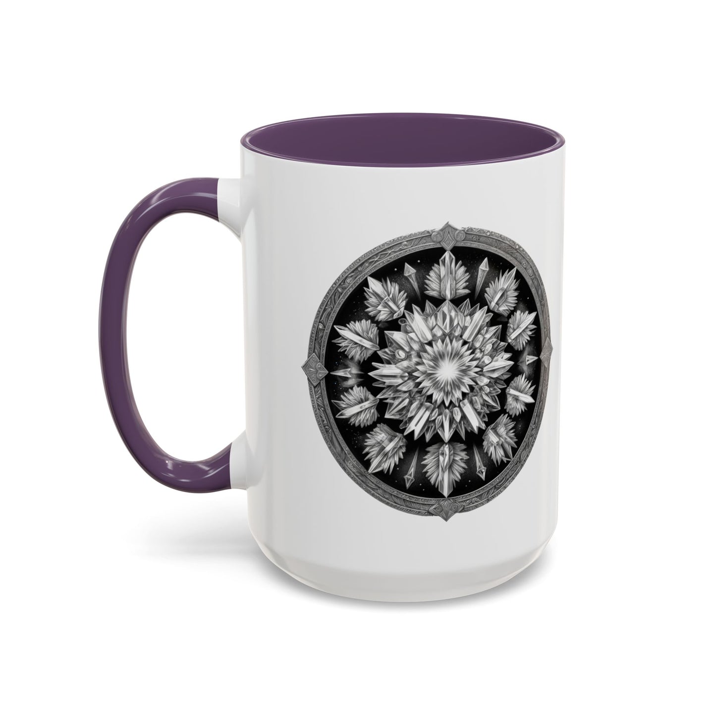 Clear Quartz Gemstone Coffee Mug with Empowering Quote and QR Code Perfect for Crystal Manifestation and Meditation Enthusiasts