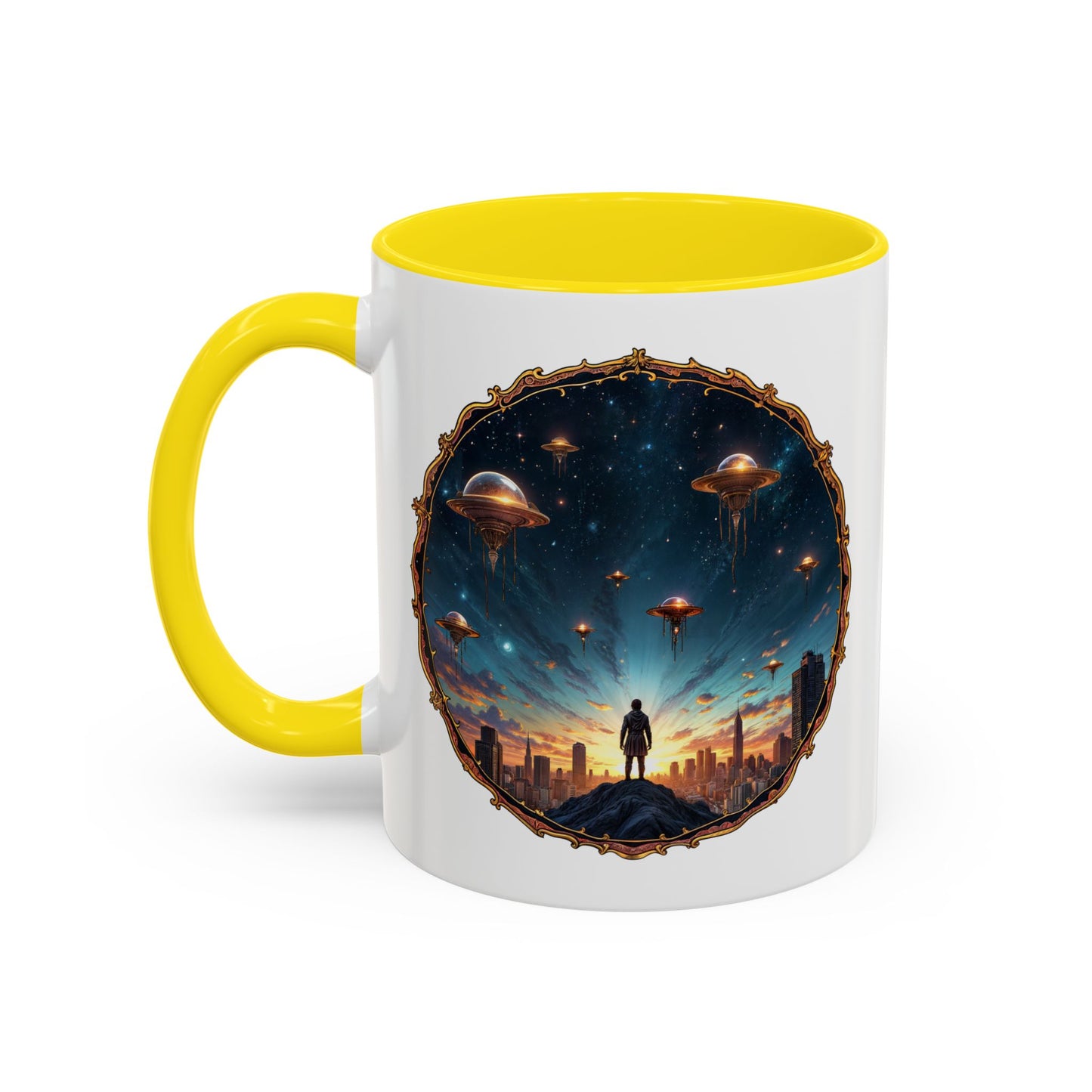 UFO Coffee Mug Featuring Alien Family Reunion Quote for Intergalactic Travelers Who Love Unique Quirky Gifts Alien Jokes QR Code Quote Video