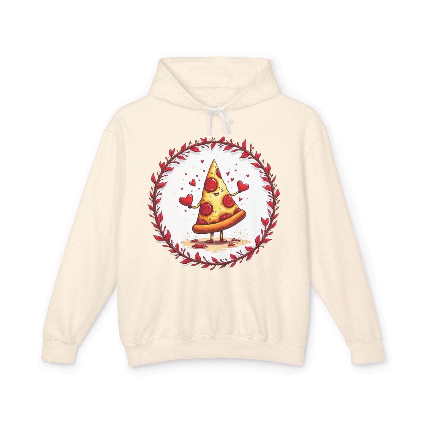 Printify Hoodie S / Ivory Love at First Bite Pizza Love & Fun - Lightweight Hoodie