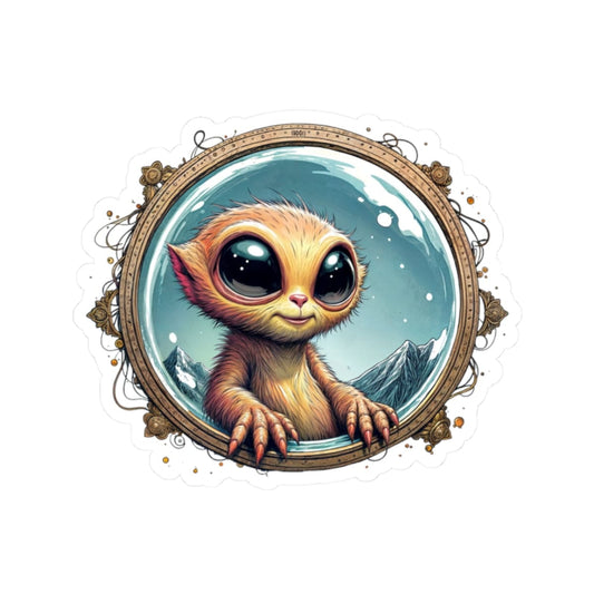 Printify Paper products 2" × 2" / White Sticker - Earthlings are Strange, But We Embrace the Weird! - Alien & Space Kiss-Cut