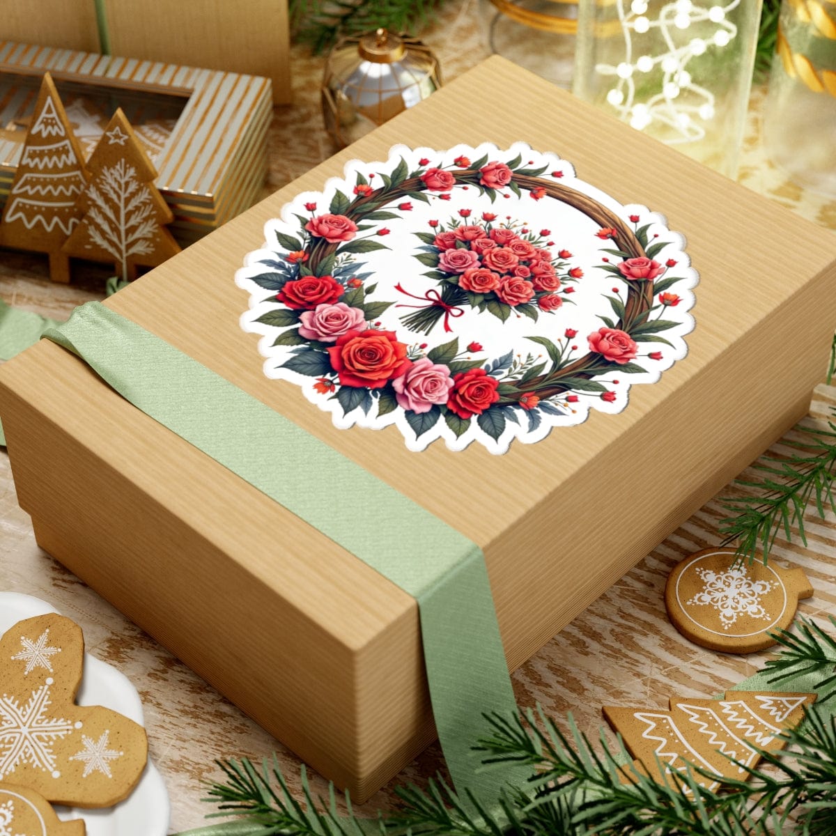 Printify Paper products Rose Blooming Love- Kiss-Cut Stickers