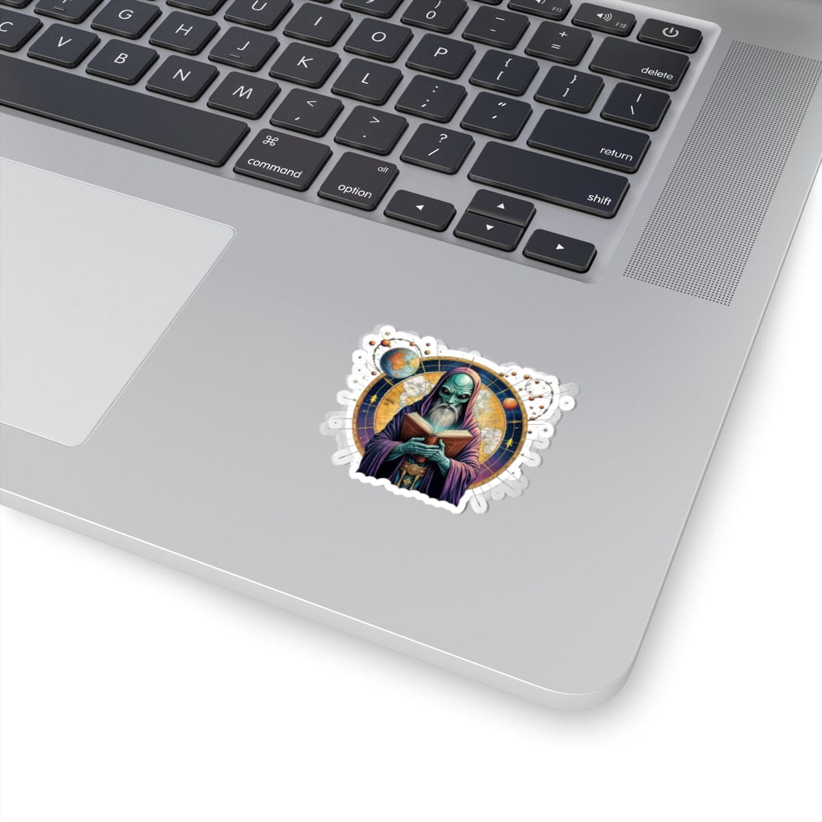 Printify Paper products Sticker - Intergalactic Mystery What's Behind Door Number 3 - Alien & Space Kiss-Cut
