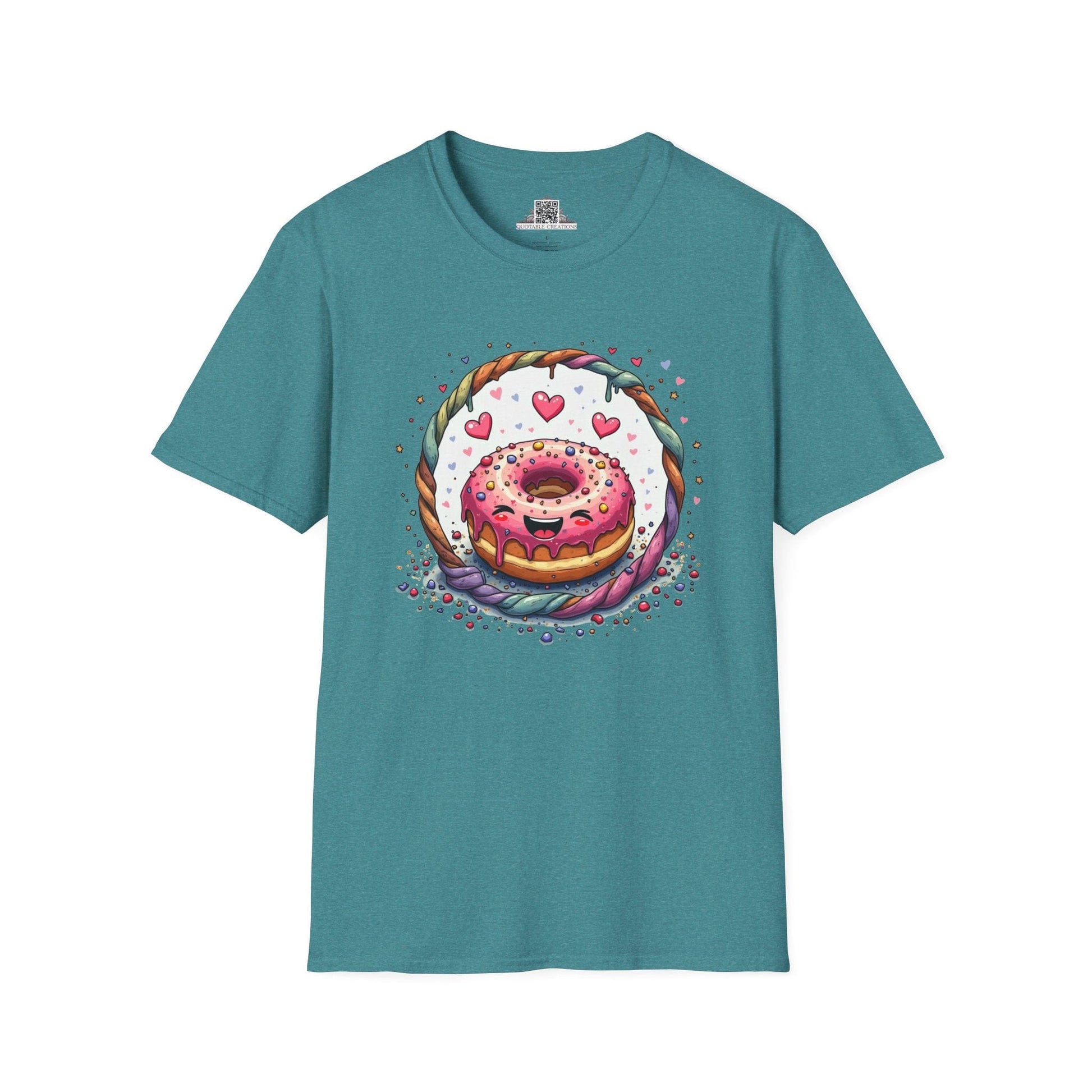 Printify T-Shirt S / Heather Galapagos Blue Donut Worry Love - T-Shirt