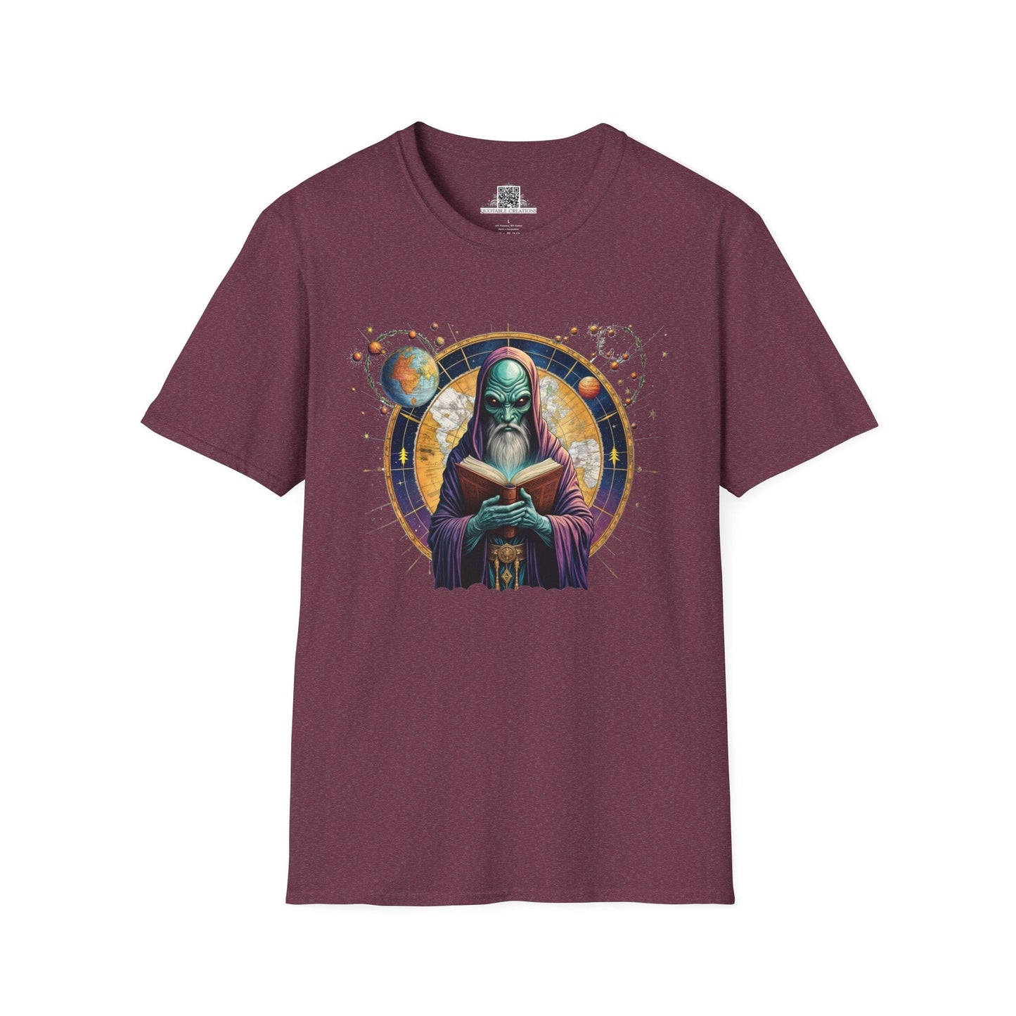 Printify T-Shirt S / Heather Maroon T-Shirt - Intergalactic Mystery What's Behind Door Number 3 - Alien & Space