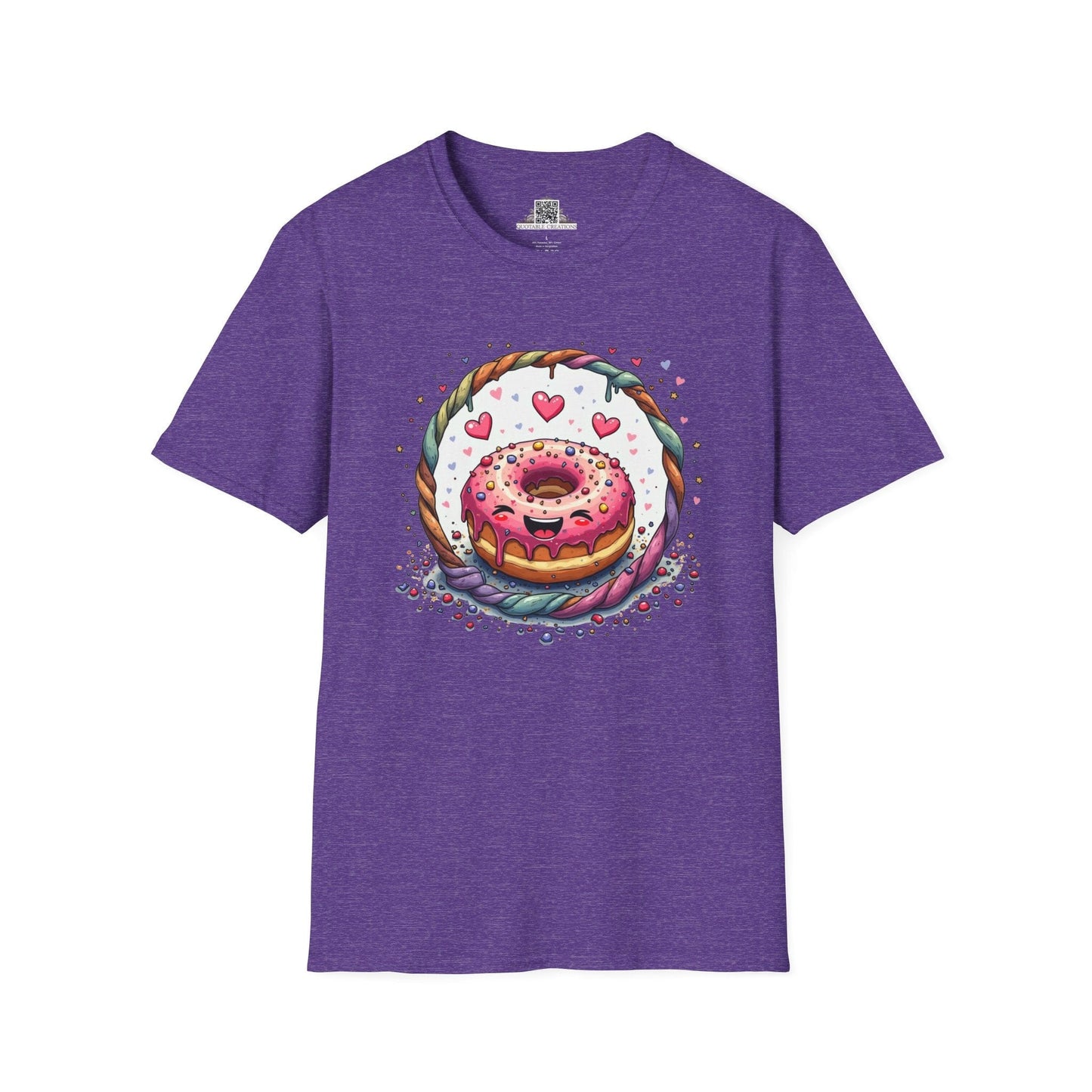 Printify T-Shirt S / Heather Purple Donut Worry Love - T-Shirt