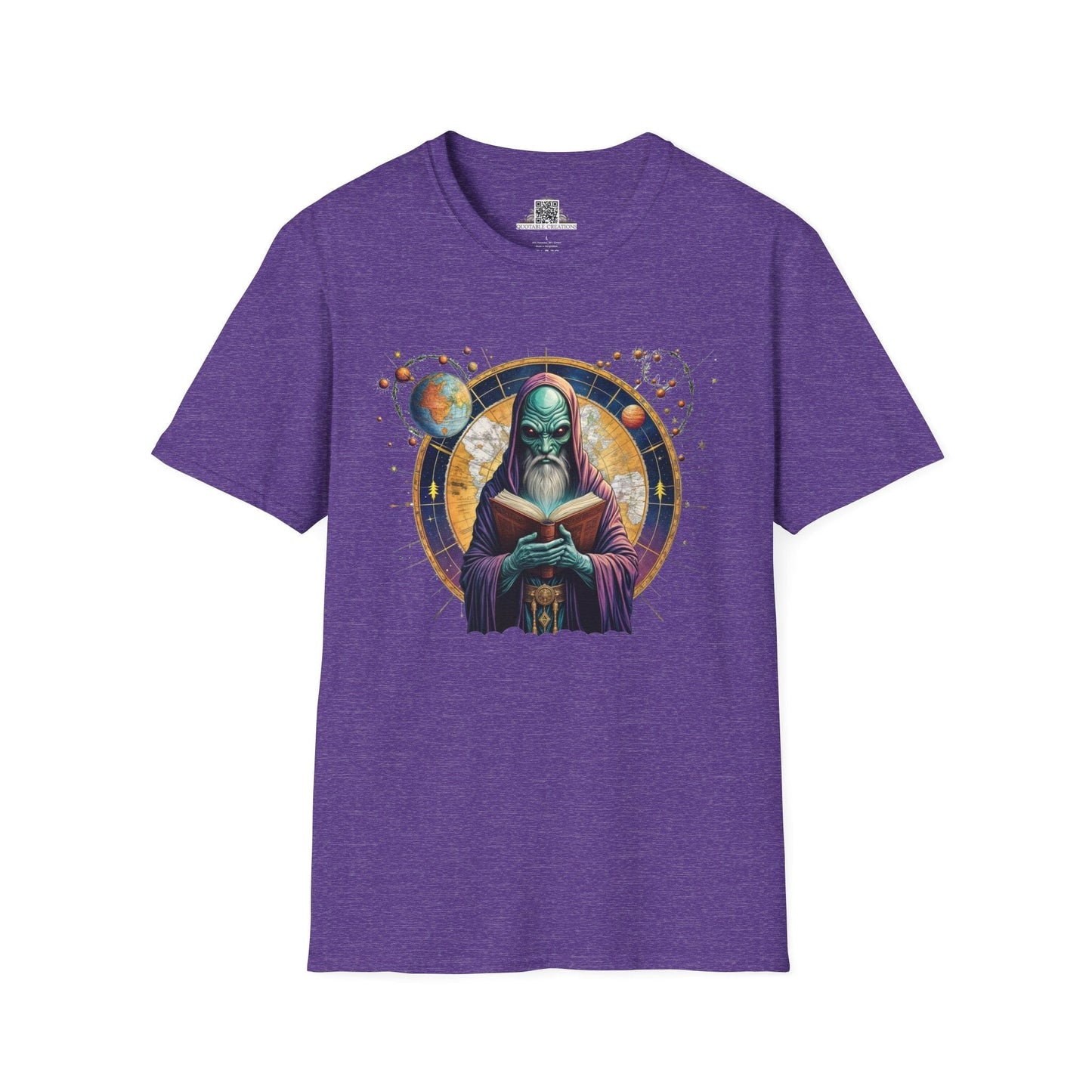 Printify T-Shirt S / Heather Purple T-Shirt - Intergalactic Mystery What's Behind Door Number 3 - Alien & Space