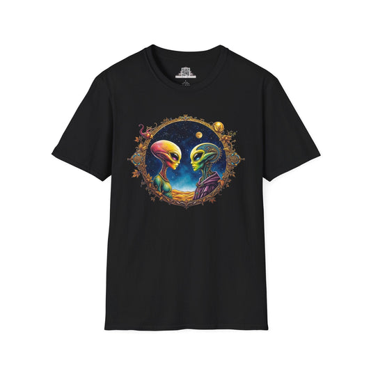Printify T-Shirt XS / Black T-Shirt - We Are Not Alone - The Party Just Got Started! - Alien & Space